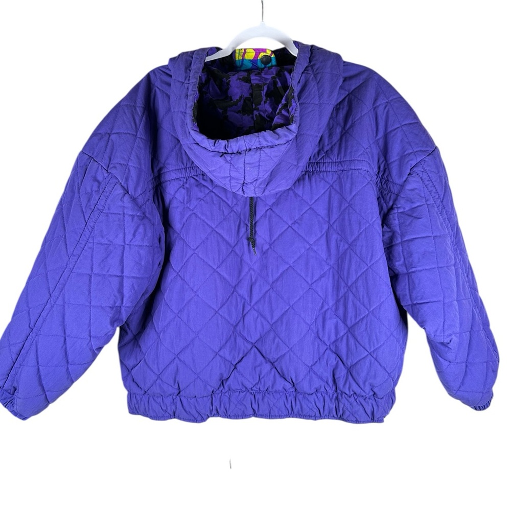 Obermeyer Vintage 90s Reversible Colorful Insulated Winter Ski Jacket Ladies 10 - Picture 4 of 10